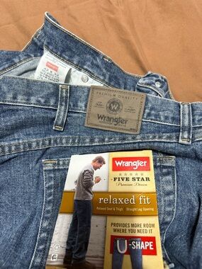 Wrangler Five Star Relaxed Fit Jeans - Blue Denim